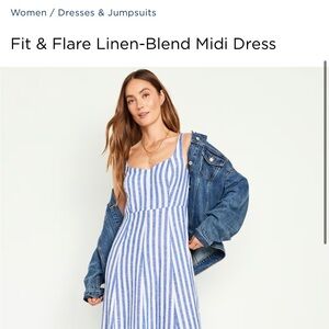 Old Navy Fit and Flare linen dress